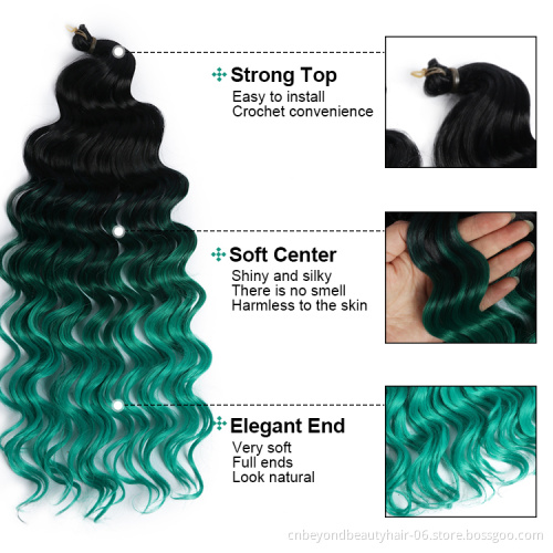 Synthetic Deep wave Crochet Hair Black Ombre Bug Blonde Color Hair 80g  Braiding Hair